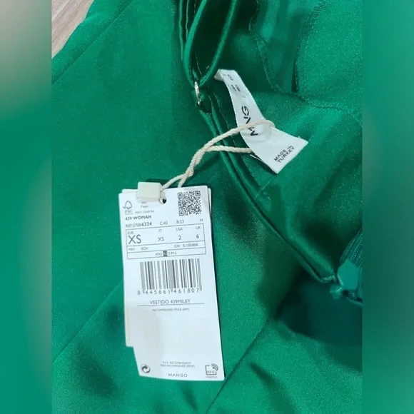 Mango Emerald green dress size XS - Picture 8 of 10